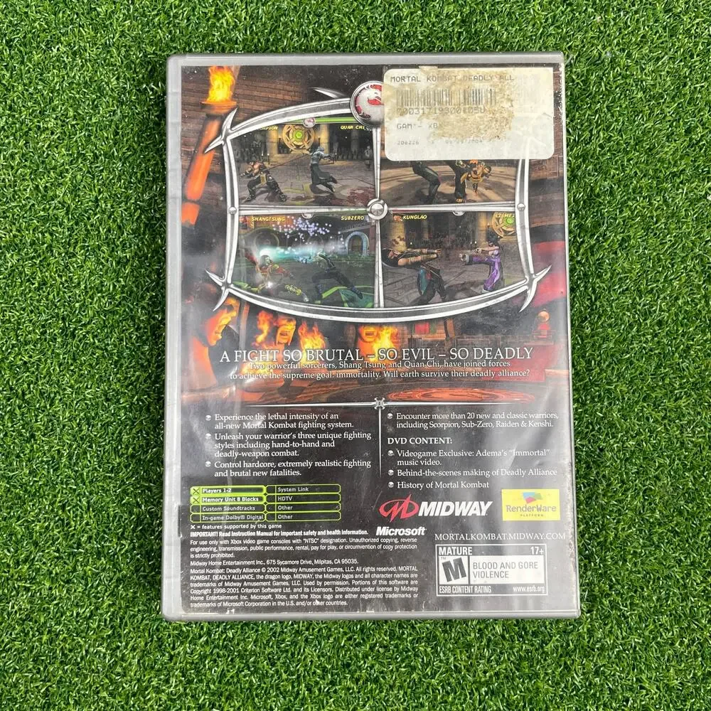 Mortal Kombat: Deadly Alliance (Microsoft Xbox, 2002) No Manual